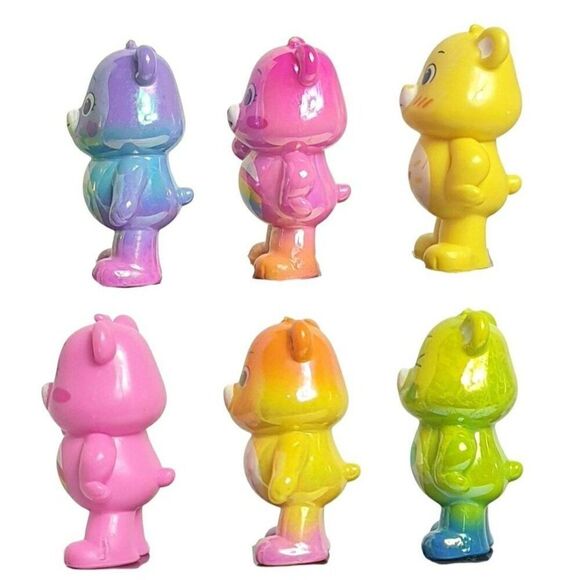 Care Bears Exclusive Rainbow Colored Bears Collectors Set + 1 Bonus Bear Set 6 - Picture 3 of 4